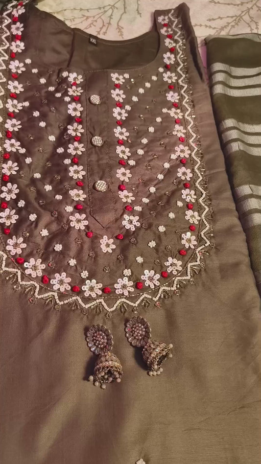 Beautiful Embroidered handwork 3piece suit size XL