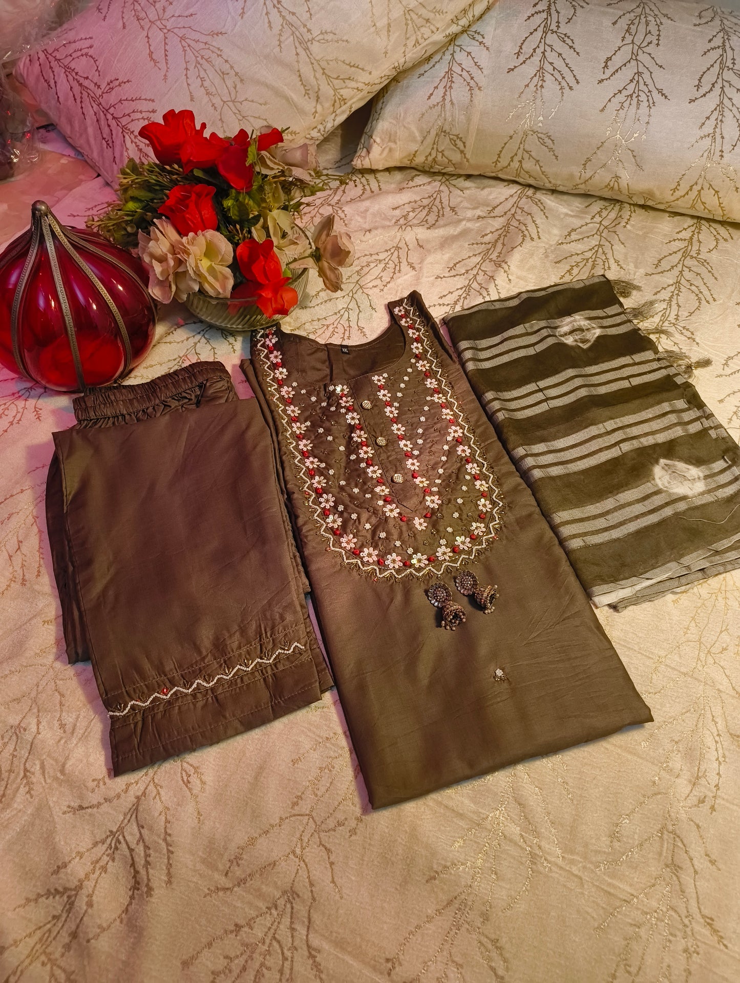 Beautiful Embroidered handwork 3piece suit size XL
